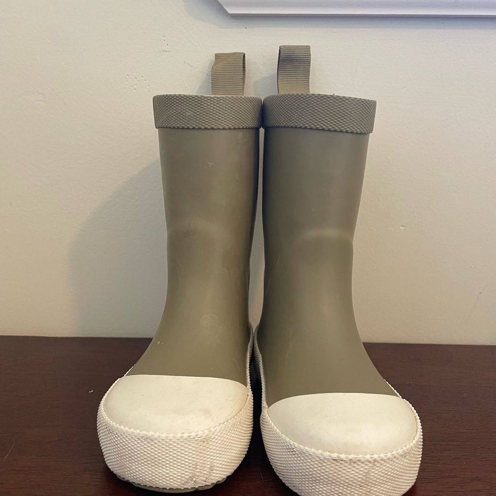 Kids' Olive Rubber Rain Boots